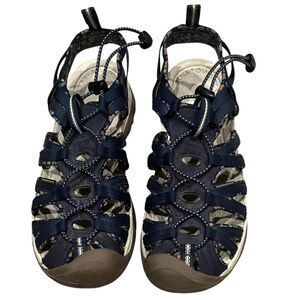 KEEN Whisper Waterproof Sport Sandals Womens Size 10.5 Blue Floral Shoe
